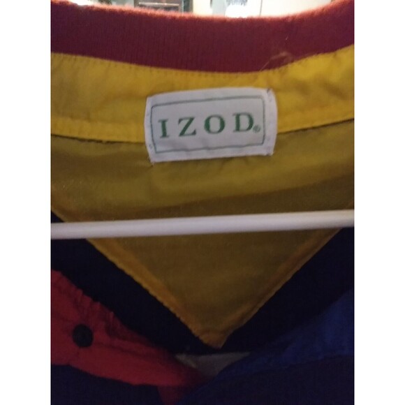 IZOD Shirt Men Blue Rugby Polo Preppy Cotton 80s VTG No Tag Read - Picture 5 of 5